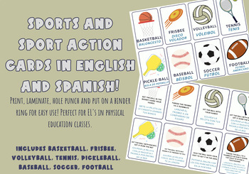 Preview of Sports Task/Instructional Cards - English Language Learner Friendly