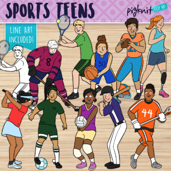 Preview of Sports Teens Clipart for Secondary Education