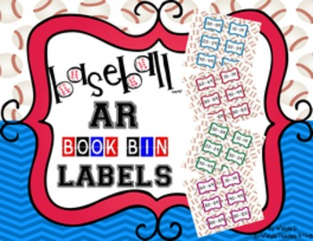 Preview of Editable Sports Theme AR Book Bin Labels - Baseball