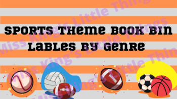 Preview of Sports Theme Book Genre Labels for Class Library