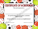 Sports Theme Certificate of Achievement