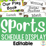 Sports Theme Classroom Daily Visual Schedule Display | Editable Template
