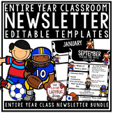 Sports Theme Classroom Decor: Monthly & Weekly Newsletter 