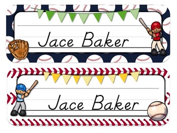Preview of Sports Theme Desk Tags and Name Plates {Editable}