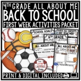 Sports Theme First Week Back To School Activities 4th Grad