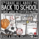 Sports Theme First Week Back To School Activities 5th Grad
