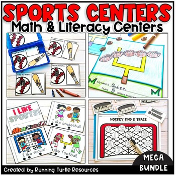 Preview of Sports Theme Math and Literacy Centers for Preschool Kindergarten