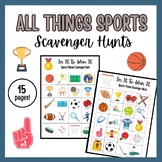 Sports Theme Printable Scavenger Hunt Activity Package