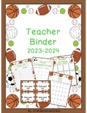 Teacher Organizational Binder 2023-2024 Sports Theme