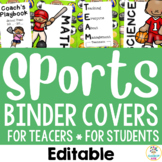 Sports Theme: Teacher & Student Binder Covers for Grades, 