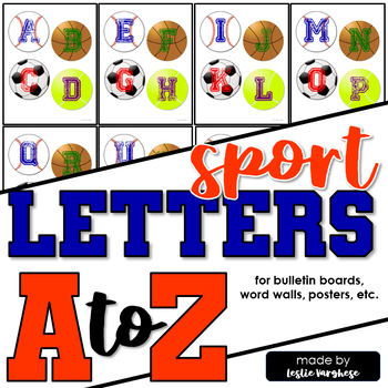 Preview of Sports Themed Alphabet Letters A-Z