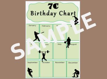 Preview of Sports Themed Birthday Chart