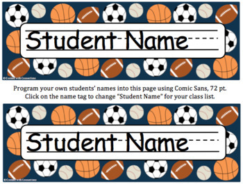 What's Your Basketball Nickname Game WITH NAMETAGS SIGN 