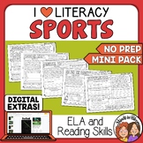 Sports Themed ELA & Spiral Reading Skills Review Packet Mo