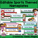 Sports Themed Editable Name Plates / Desk Plates /  Name tags