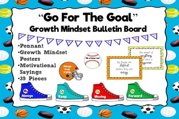 Preview of Sports Bulletin Board with Growth Mindset Theme
