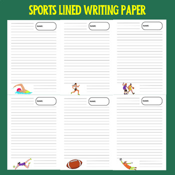 Preview of Sports Themed Lined Writing Paper