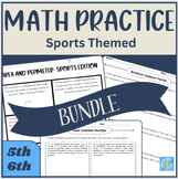 Sports Themed Math Bundle | Area & Perimeter | Ratios | GC