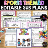 Sports Themed Math and ELAR Editable Sub Plans | NO PREP A