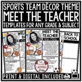 Sports Theme Welcome Back to School Letter Meet The Teache