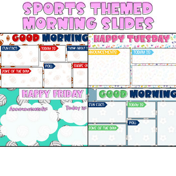 Preview of Sports Themed Morning Slides