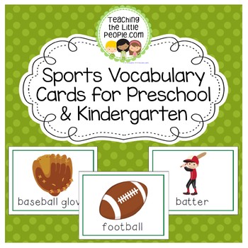 Preview of Sports Vocabulary Cards for Preschool and Kindergarten