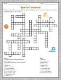 Sports Vocabulary Crossword Activity