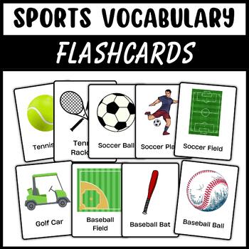 Preview of Sports Vocabulary Flashcards - National Sports Day Cards