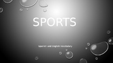 Sports Vocabulary Spanish & English PowerPoint