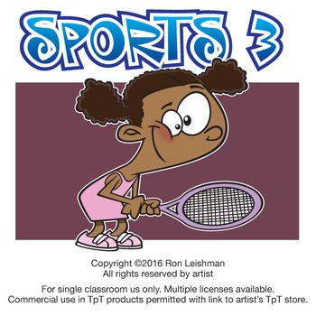 Preview of Sports Volume 3 Cartoon Clipart for ALL grades