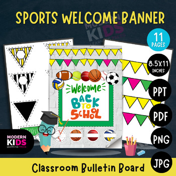 Preview of Sports Welcome Banner - Classroom Bulletin Board | Editable PPTX
