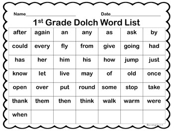 Sports High Frequency Word Cards (1st grade dolch) | TpT