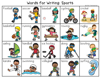 Preview of Sports Word List - Writing Center