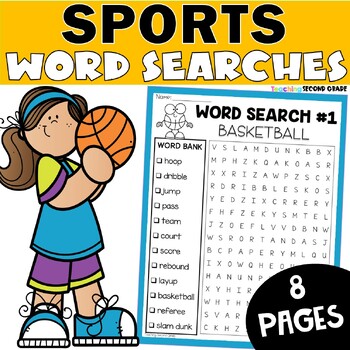 Preview of Sports Word Search Fun - Busy Morning Work Packet 1st 2nd 3rd Grades
