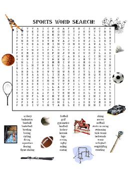 Sports Word Search Puzzle by David Filipek | Teachers Pay ...