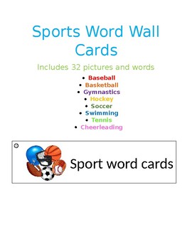 Preview of Sports Word Wall Cards