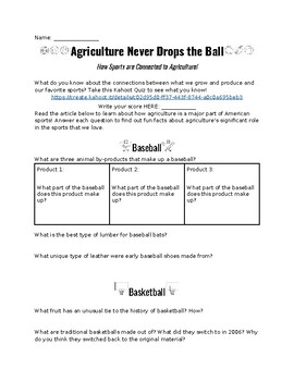 Preview of Sports and Ag: Agriculture Never Drops the Ball