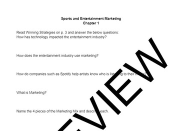 Preview of Sports and Entertainment Marketing - Chapter 1 Note Outline