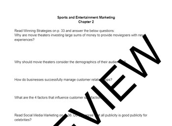Preview of Sports and Entertainment Marketing - Chapter 2 Note Outline