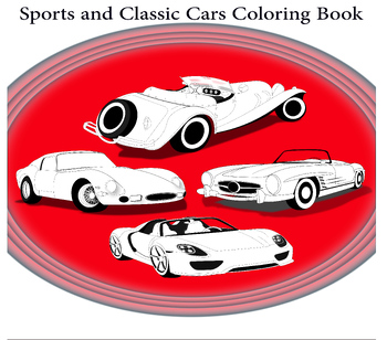 Preview of Sports and classic Cars Coloring Book Relaxation Coloring Pages for Kids, Adults