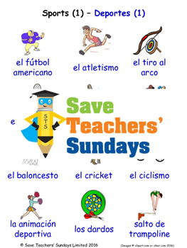 sports in spanish worksheets games activities and flash cards 1