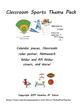 Preview of Sports theme classroom pack