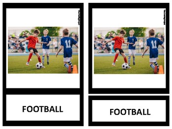 Sports Vocabulary 3 Part Cards - Editable