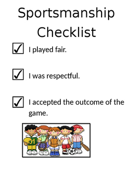 Preview of Sportsmanship Checklist
