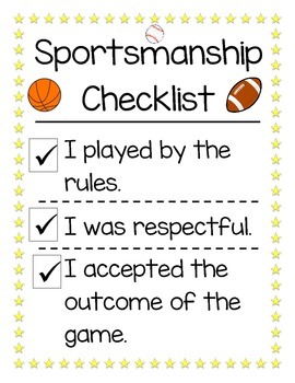 Sportsmanship Checklist Poster