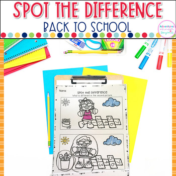 Spot The Difference │ Back To School Edition by Adventures in Kinder ...