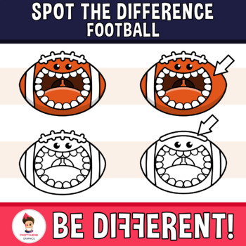 Preview of Spot The Difference Clipart Football Sport Games