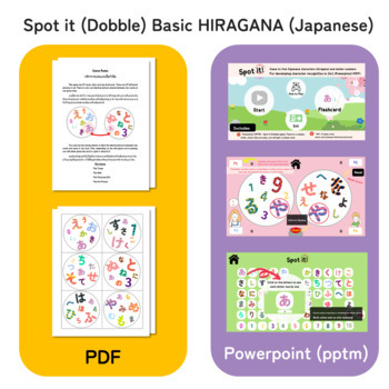 Preview of Spot it (Dobble) Basic HIRAGANA (Japanese) (PPT+PDF)