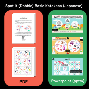 Preview of Spot it (Dobble) Basic Katakana (Japanese) (PPT+PDF)