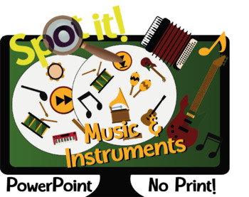 Preview of Spot it! Dobble! Music and Instruments Interactive Powerpoint Game & Vocabulary